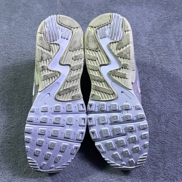 Nike Air Max 90 Women Lilac Pink White Leather Mesh Casual Sneakers 8.5 Shoes